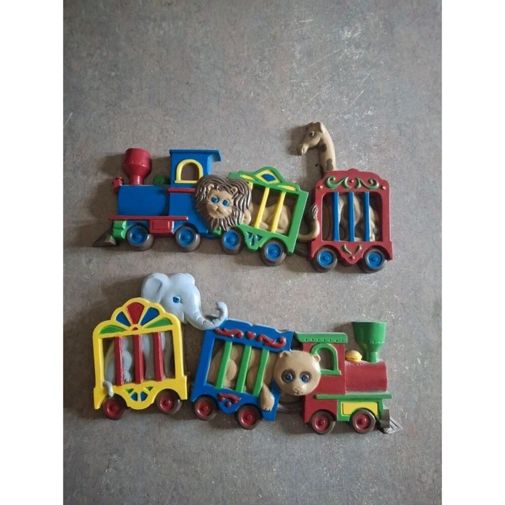 Vintage circus train 3d wall decor by Burwood products 1991